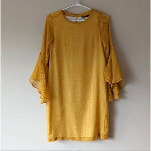 Van Heusen mustard yellow bell sleeve mini dress